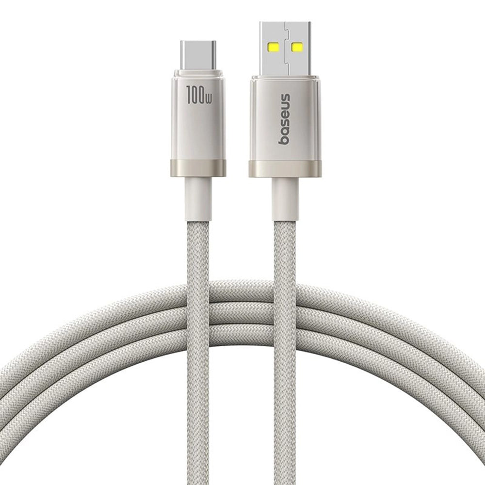 Cablu Date si Incarcare USB-A - USB-C Baseus Titanium, 100W, 1m, Argintiu P10378102G21-00