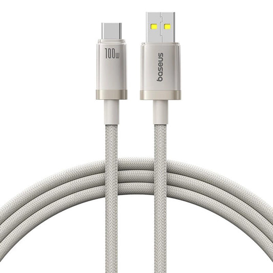 Cablu Date si Incarcare USB-A - USB-C Baseus Titanium, 100W, 1m, Argintiu P10378102G21-00