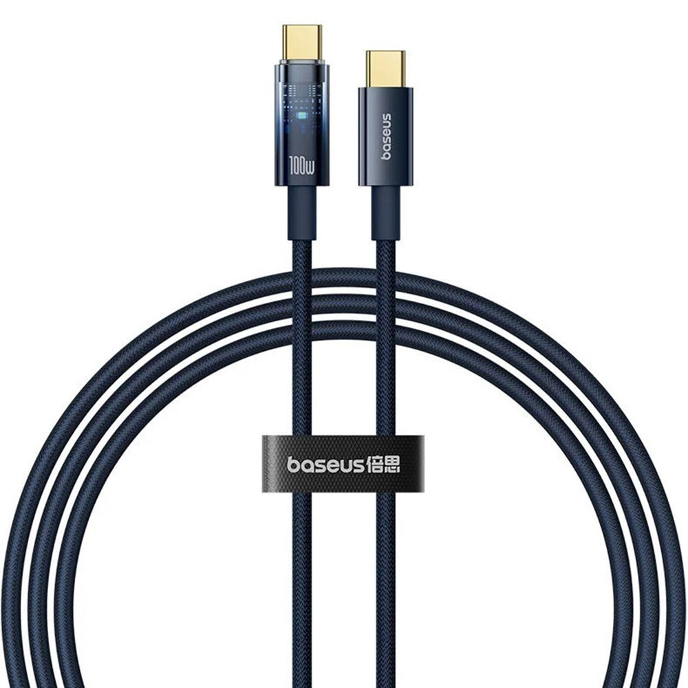Cablu Date si Incarcare USB-C - USB-C Baseus Explorer, 100W, 1m, Bleumarin P10319704321-00