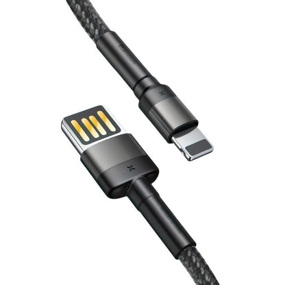 Cablu Date si Incarcare USB-A - Lightning Baseus Cafule Special Edition, 18W, 1m, Gri CALKLF-GG1