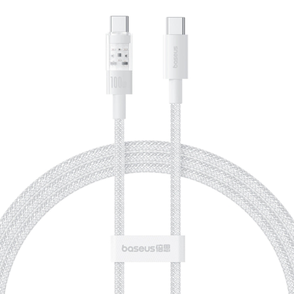 Cablu Date si Incarcare USB-C - USB-C Baseus Gem, 100W, 2m, Alb P10373000211-01