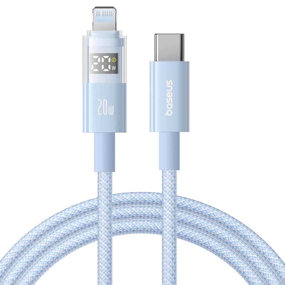 Cablu Date si Incarcare USB-C - Lightning Baseus Display 2, 20W, 1m, Albastru P10382703311-00