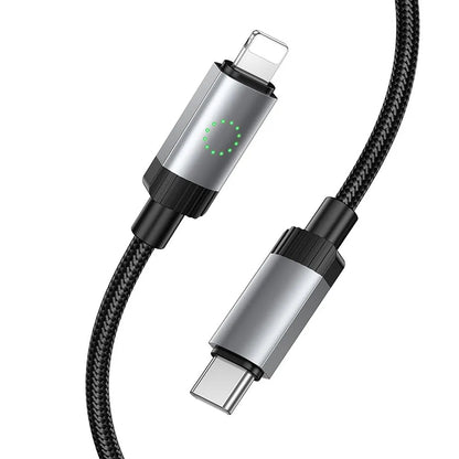 Cablu Date si Incarcare USB-C - Lightning HOCO X117, 27W, 1m, Negru