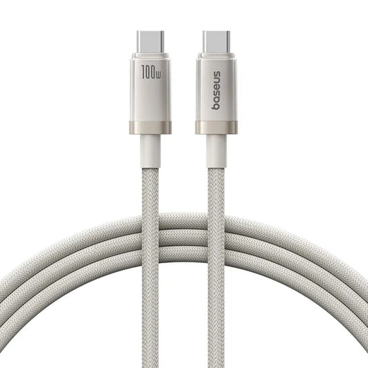 Cablu Date si Incarcare USB-C - USB-C Baseus Titanium, 100W, 1m, Argintiu P10378100G21-00