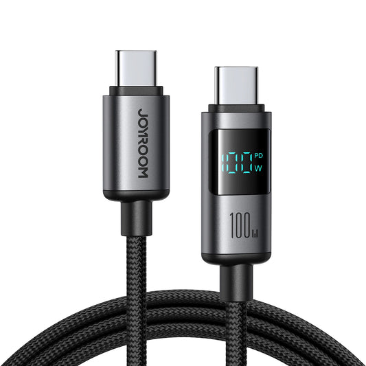 Cablu Date si Incarcare USB-C - USB-C Joyroom S-A16 Pro Prism Display, 100W, 1.2m, Negru