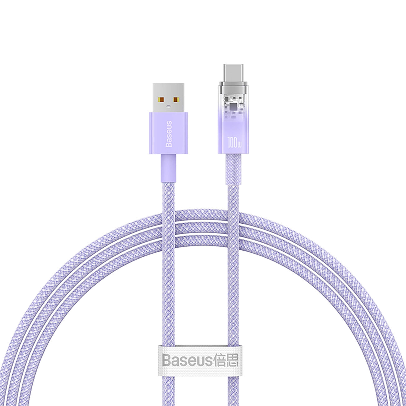Cablu Date si Incarcare USB-A - USB-C Baseus Explorer, 100W, 1m, Mov CATS010405