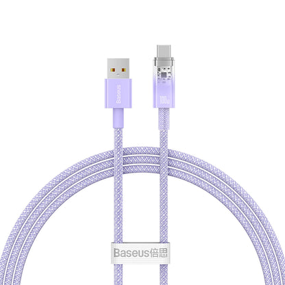 Cablu Date si Incarcare USB-A - USB-C Baseus Explorer, 100W, 1m, Mov CATS010405