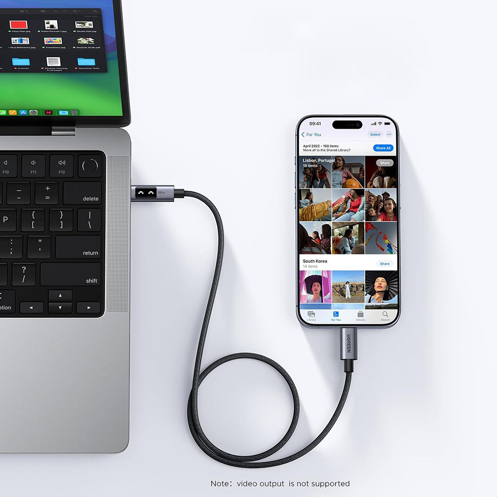 Cablu Date si Incarcare USB-C - USB-C UGREEN L509, 100W, 0.5m, Gri