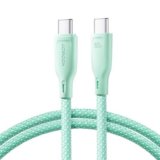 Cablu Date si Incarcare USB-C - USB-C Joyroom S-A34, 60W, 1m, Verde