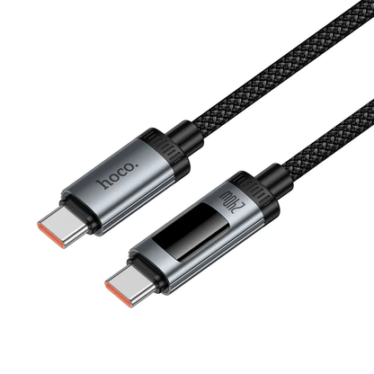 Cablu Date si Incarcare USB-C - USB-C HOCO Display U148, 240W, 1.2m, Negru