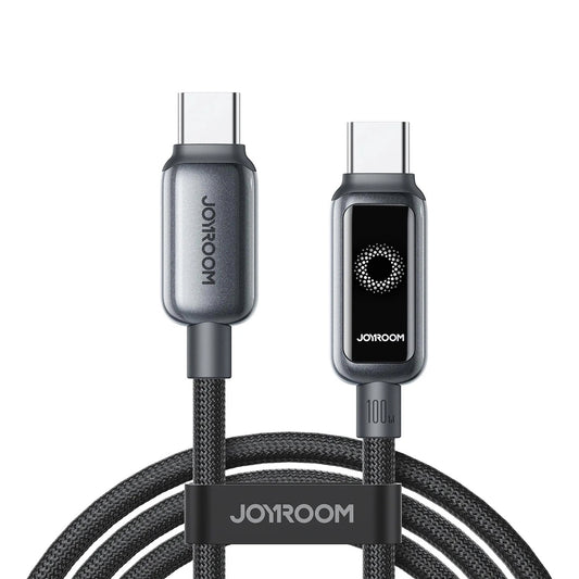Cablu Date si Incarcare USB-C - USB-C Joyroom S-A55 StarFlight Display, 100W, 1.2m, Negru