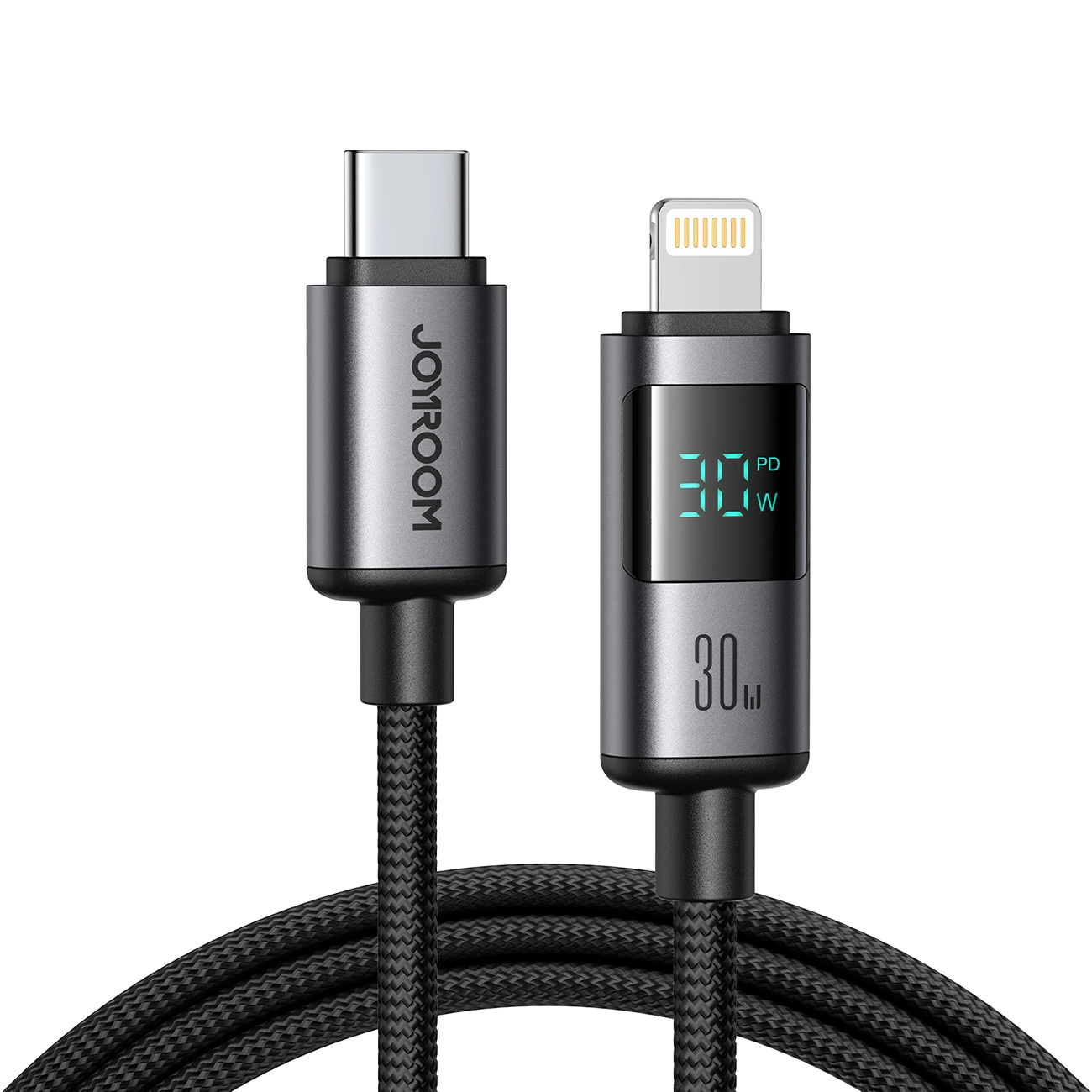 Cablu Date si Incarcare USB-C - Lightning Joyroom S-A16 Pro Prism Display, 30W, 1.2m, Negru