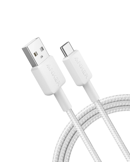 Cablu Date si Incarcare USB-A - USB-C Anker 322, 18W, 1.8m, Alb A81H6G21