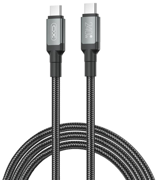 Cablu Date si Incarcare USB-C - USB-C XO Design NB-Q264B, 240W, 2m, Negru