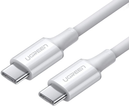 Cablu Date si Incarcare USB-C - USB-C UGREEN US300, 100W, 2m, Alb