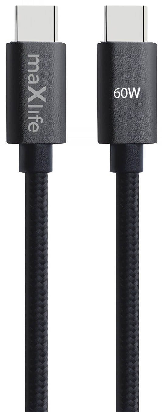 Cablu Date si Incarcare USB-C - USB-C MaXlife MXUC-12, 60W, 1m, Negru