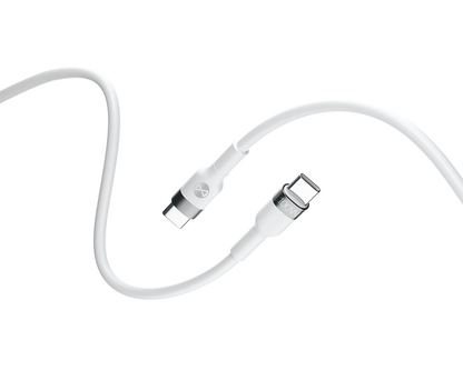 Cablu Date si Incarcare USB-C - USB-C Forever Flexible, 100W, 2m, Alb