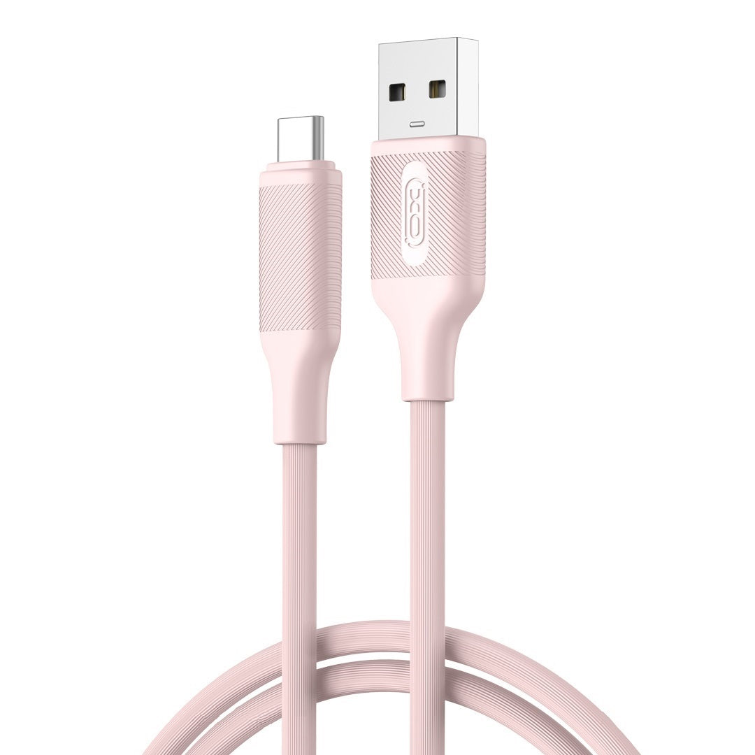 Cablu Date si Incarcare USB-A - USB-C XO Design NB265, 18W, 1m, Roz