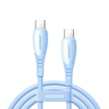 Cablu Date si Incarcare USB-C - USB-C Joyroom S-A59 Vibrant, 60W, 1.2m, Albastru