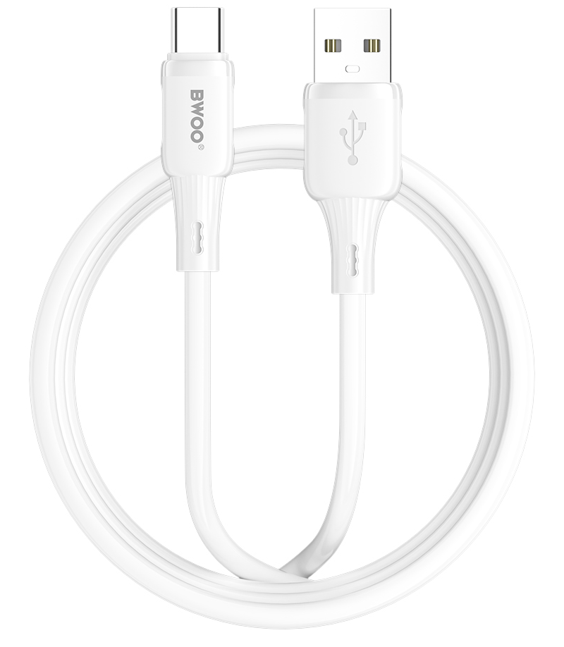 Cablu Date si Incarcare USB-A - USB-C BWOO X329C, 18W, 1m, Alb