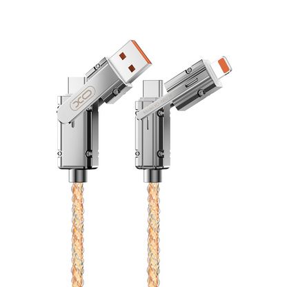 Cablu Date si Incarcare USB-C / USB-A - USB-C / Lightning XO Design NB276, 60W, 1m, Gri