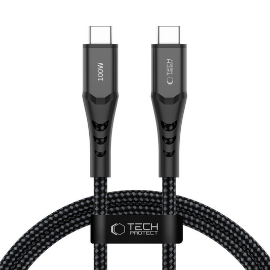 Cablu Date si Incarcare USB-C - USB-C Tech-Protect UB11T Ultraboost, 100W, 1m, Negru