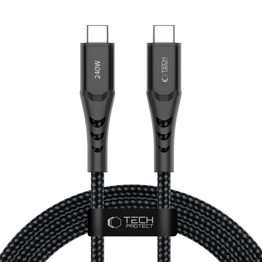 Cablu Date si Incarcare USB-C - USB-C Tech-Protect UB11T Ultraboost, 240W, 2m, Negru