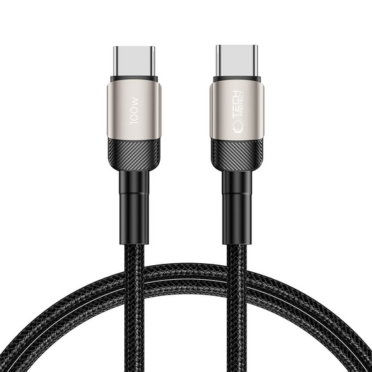 Cablu Date si Incarcare USB-C - USB-C Tech-Protect Ultraboost EVO, 100W, 1m, Argintiu