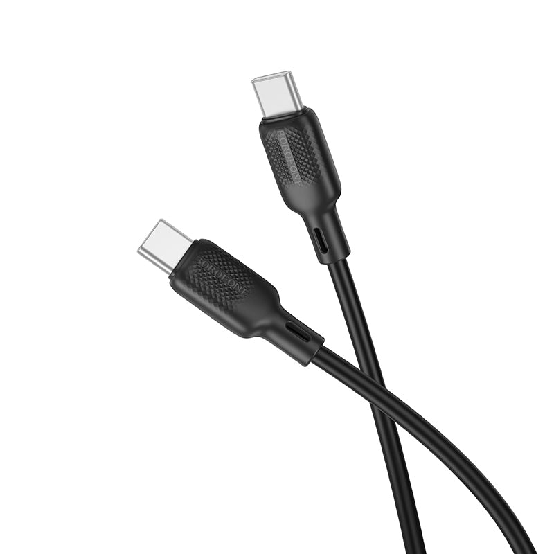 Cablu Date si Incarcare USB-C - USB-C Borofone BX113 Lenny, 60W, 1m, Negru