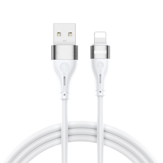 Cablu Date si Incarcare USB-A - Lightning BWOO X280L, 15W, 1m, Alb