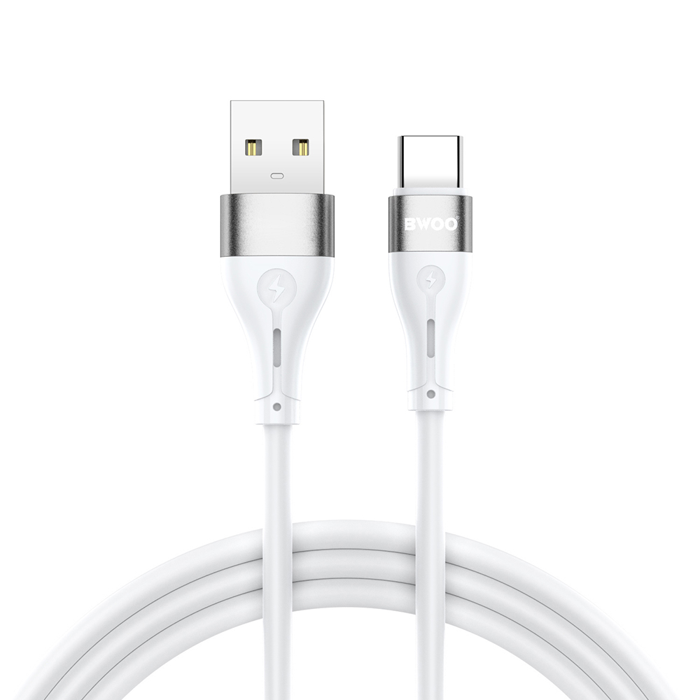 Cablu Date si Incarcare USB-A - USB-C BWOO X280C, 15W, 1m, Alb