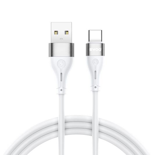 Cablu Date si Incarcare USB-A - USB-C BWOO X280C, 15W, 1m, Alb