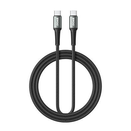 Cablu Date si Incarcare USB-C - USB-C BWOO BO-X288C-C, 60W, 1m, Negru
