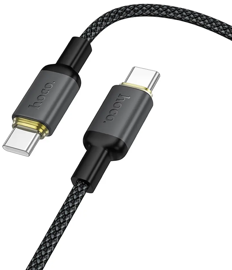 Cablu Date si Incarcare USB-C - USB-C HOCO X128 Benefit, 60W, 1m, Negru