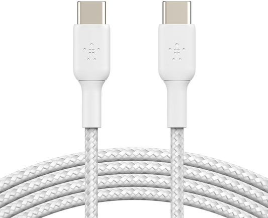 Cablu Date si Incarcare USB-C - USB-C Belkin BoostCharge Pro, 60W, 2m, Alb CAB004bt2MWH
