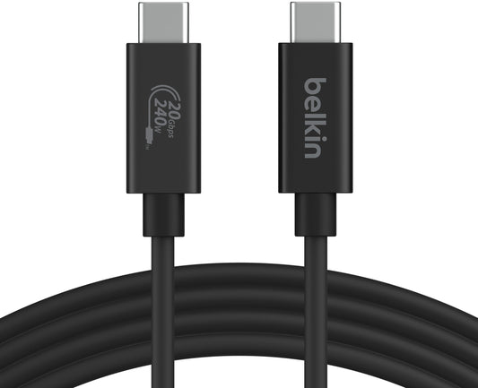 Cablu Date si Incarcare USB-C - USB-C Belkin Connect, 240W, 2m, Negru INZ004bt2MBK