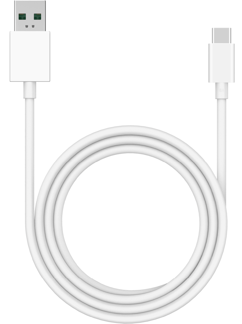 Cablu Date si Incarcare USB-A - USB-C Oppo DL154, 1m, Alb 611602000020