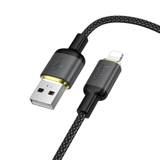 Cablu Date si Incarcare USB-A - Lightning HOCO X128 Benefit, 12W, 1m, Negru