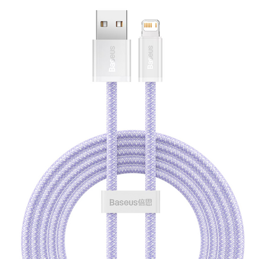 Cablu Date si Incarcare USB-A - Lightning Baseus Dynamic Series, 18W, 2m, Mov CALD000505