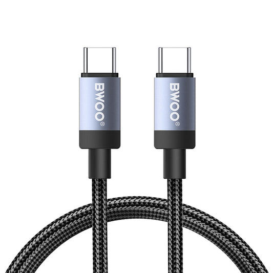 Cablu Date si Incarcare USB-C - USB-C BWOO BO-X401CC, 65W, 1m, Negru
