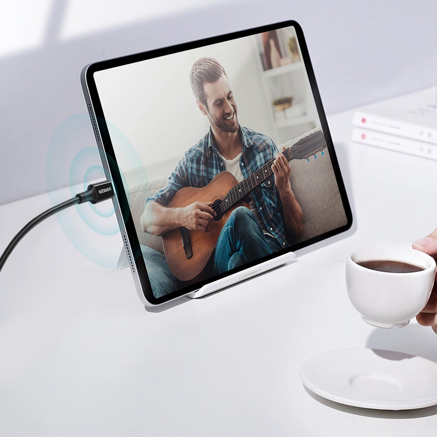 Cablu Date si Incarcare USB-C - USB-C UGREEN US300, 100W, 2m, Alb