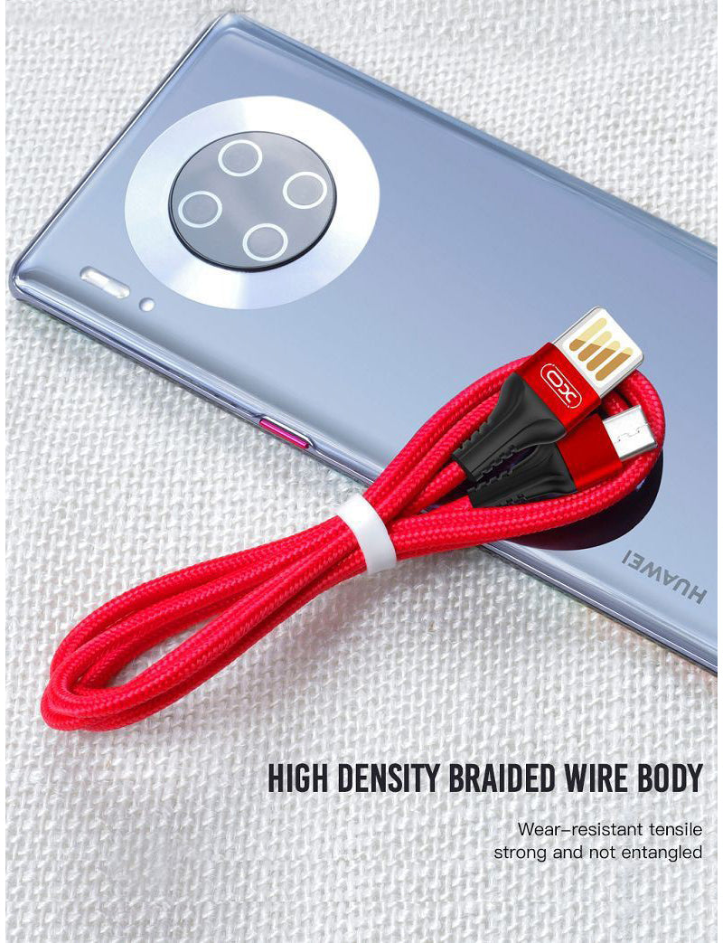 Cablu Date si Incarcare USB-A - microUSB XO Design NB118, 18W, 1m, Rosu