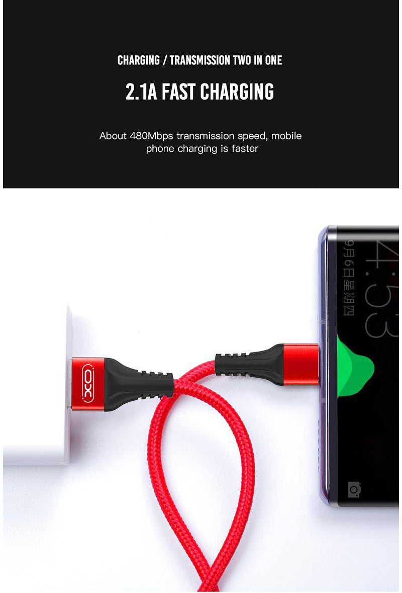 Cablu Date si Incarcare USB-A - microUSB XO Design NB118, 18W, 1m, Rosu