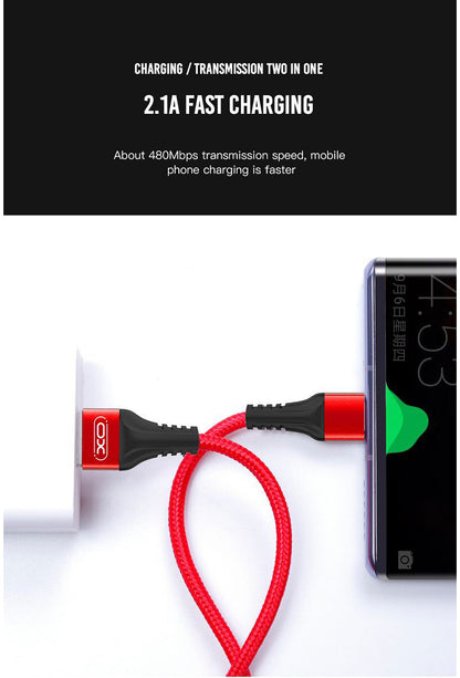 Cablu Date si Incarcare USB-A - microUSB XO Design NB118, 18W, 1m, Rosu