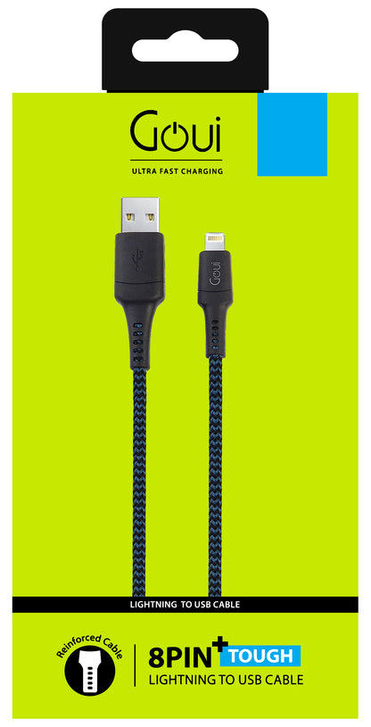 Cablu Date si Incarcare USB-A - Lightning Goui Tough, 18W, 1.5m, Bleumarin G-LC15-8PINBK