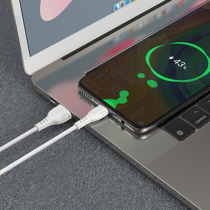 Cablu Date si Incarcare USB-A - USB-C Borofone BX51 Triumph MP, 18W, 1m, Alb