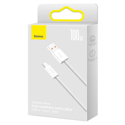 Cablu Date si Incarcare USB-A - USB-C Baseus Dynamic Series, 100W, 1m, Alb CALD000602