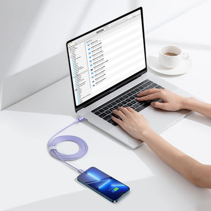 Cablu Date si Incarcare USB-C - Lightning Baseus Crystal Shine Series, 20W, 2m, Mov CAJY000305