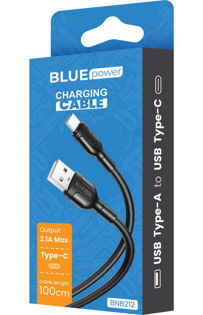 Cablu Date si Incarcare USB-A - USB-C BLUE Power BNB212, 18W, 1m, Negru