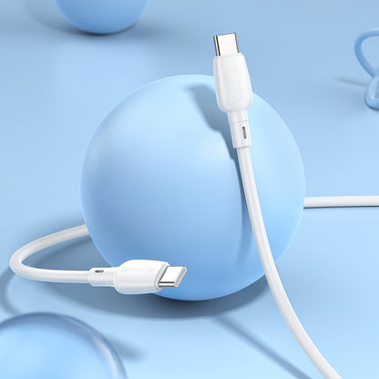Cablu Date si Incarcare USB-C - USB-C Borofone BX93, 60W, 1m, Alb